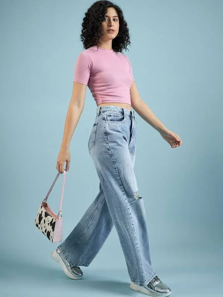 Women Regular Fit Casual Top (Peach) – XS